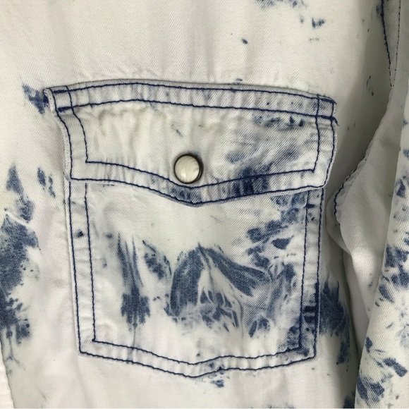 MOSSIMO SUPPLY CO. Boyfriend Fit Bleached Long Sleeve Button Down w/Snaps XL - Picture 6 of 9